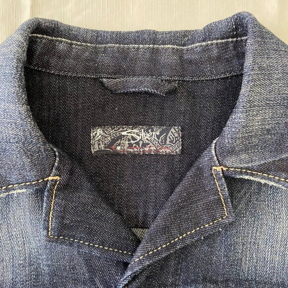 Silver jeans co. Women Vintage-Style Denim Jacket With Button Front & Contr - Picture 6 of 16